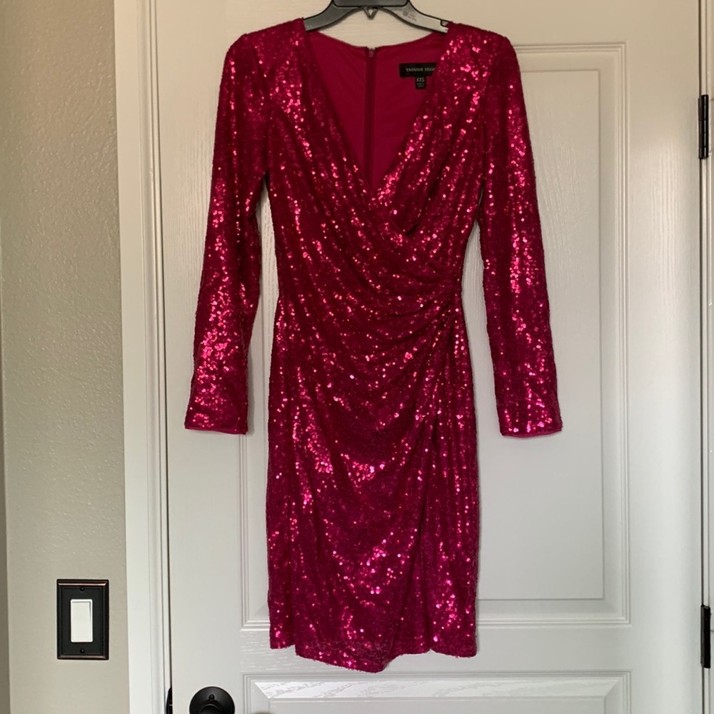 Tadashi Shoji Pink Sequim Dress